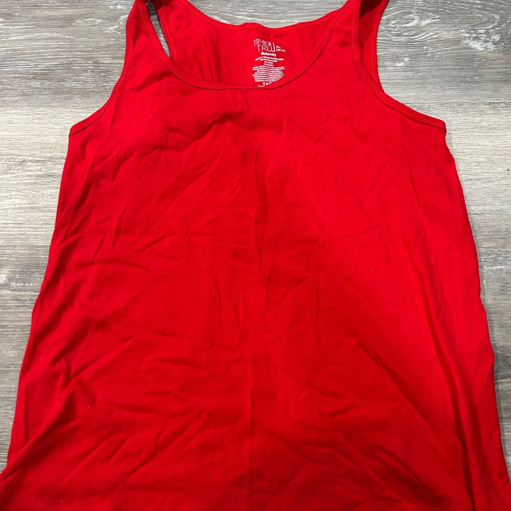 Time and Tru Bright Red Tank Top